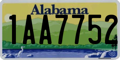 AL license plate 1AA7752