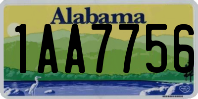 AL license plate 1AA7756