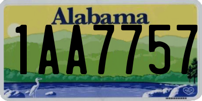 AL license plate 1AA7757