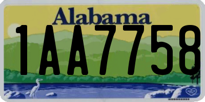 AL license plate 1AA7758