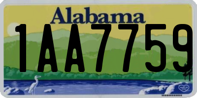 AL license plate 1AA7759