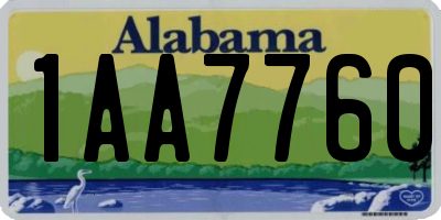 AL license plate 1AA7760