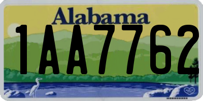 AL license plate 1AA7762