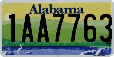 AL license plate 1AA7763