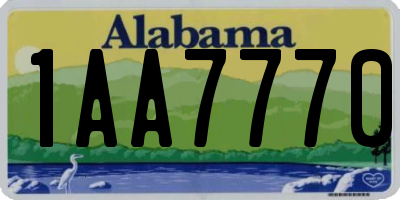 AL license plate 1AA7770