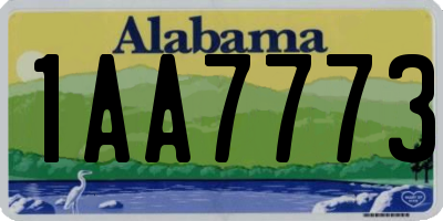 AL license plate 1AA7773