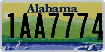 AL license plate 1AA7774