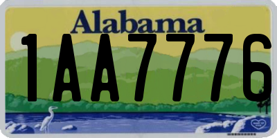 AL license plate 1AA7776