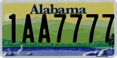 AL license plate 1AA7777