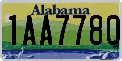 AL license plate 1AA7780