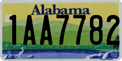 AL license plate 1AA7782