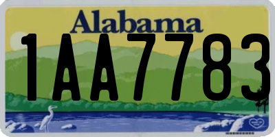 AL license plate 1AA7783