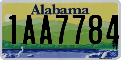 AL license plate 1AA7784