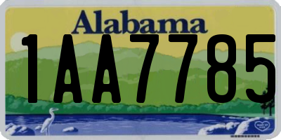 AL license plate 1AA7785