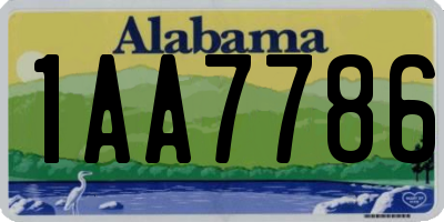 AL license plate 1AA7786