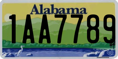 AL license plate 1AA7789