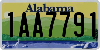 AL license plate 1AA7791