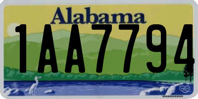 AL license plate 1AA7794