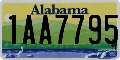 AL license plate 1AA7795