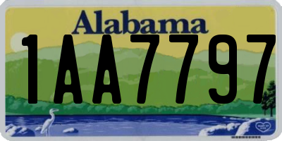 AL license plate 1AA7797