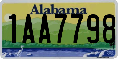 AL license plate 1AA7798