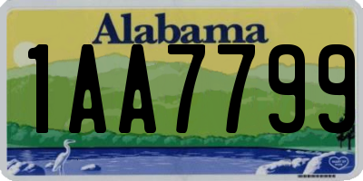 AL license plate 1AA7799