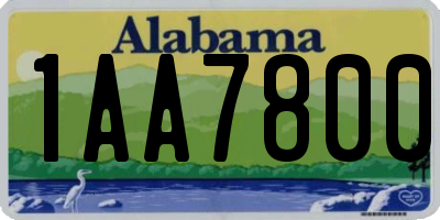 AL license plate 1AA7800