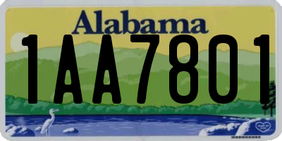 AL license plate 1AA7801