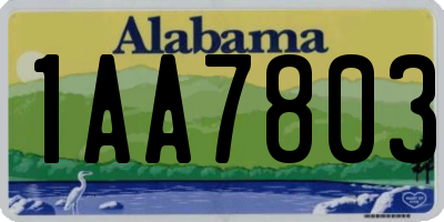 AL license plate 1AA7803