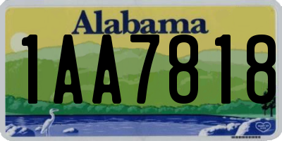 AL license plate 1AA7818