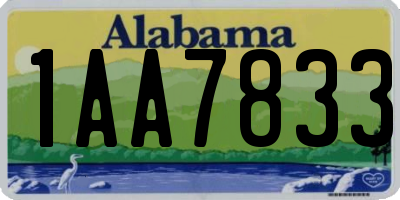 AL license plate 1AA7833
