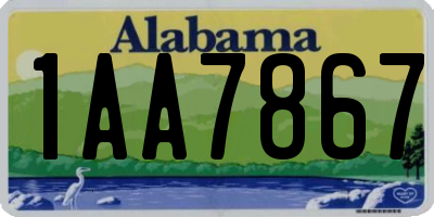 AL license plate 1AA7867