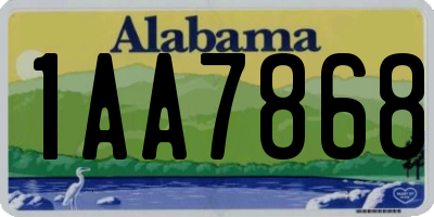 AL license plate 1AA7868