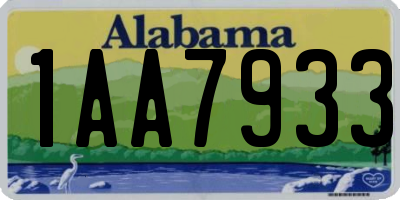 AL license plate 1AA7933