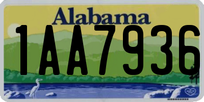 AL license plate 1AA7936