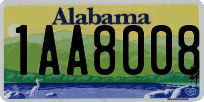 AL license plate 1AA8008