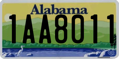 AL license plate 1AA8011