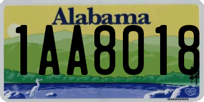 AL license plate 1AA8018