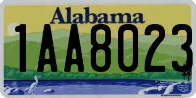 AL license plate 1AA8023