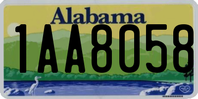 AL license plate 1AA8058