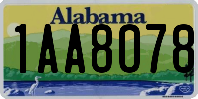 AL license plate 1AA8078
