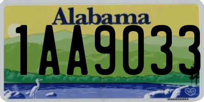 AL license plate 1AA9033