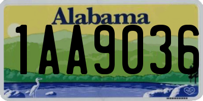 AL license plate 1AA9036