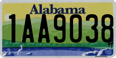 AL license plate 1AA9038