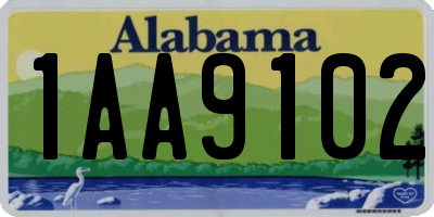 AL license plate 1AA9102