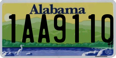 AL license plate 1AA9110