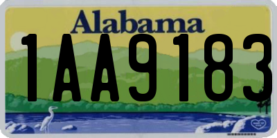 AL license plate 1AA9183