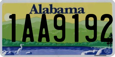 AL license plate 1AA9192