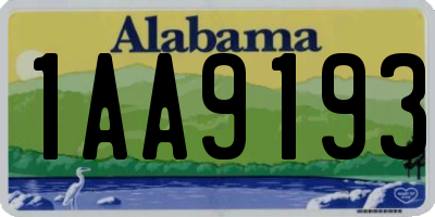 AL license plate 1AA9193