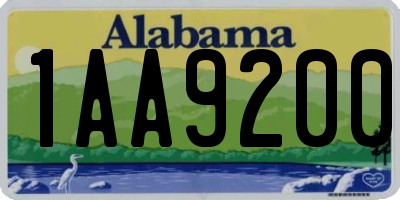 AL license plate 1AA9200